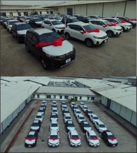 Enviable collection of vehicles ready to kick off